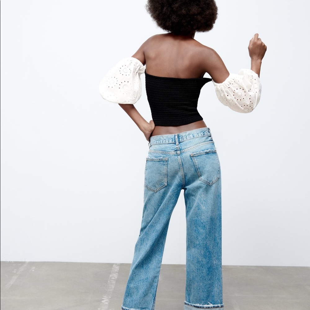 Zara COMBINATION KNIT TOP - Picture 4 of 5